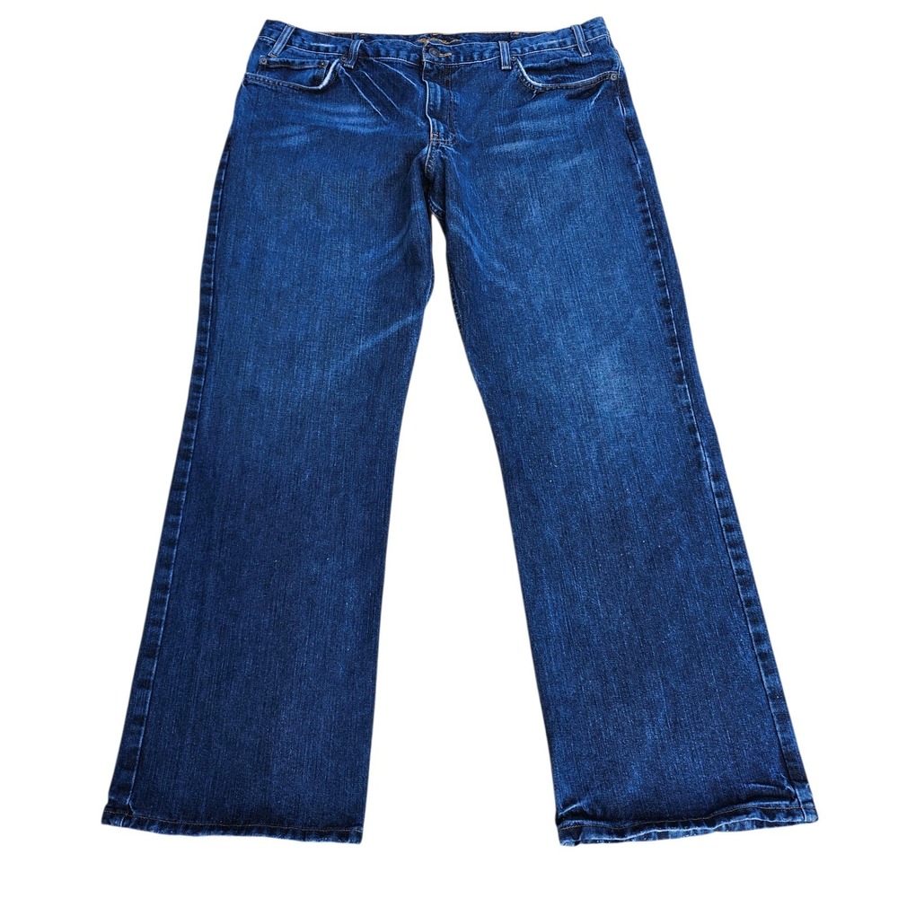 Eddie Bauer Authentic Denim Original Straight Leg Jeans 42x34 Blue USA 2000s‎